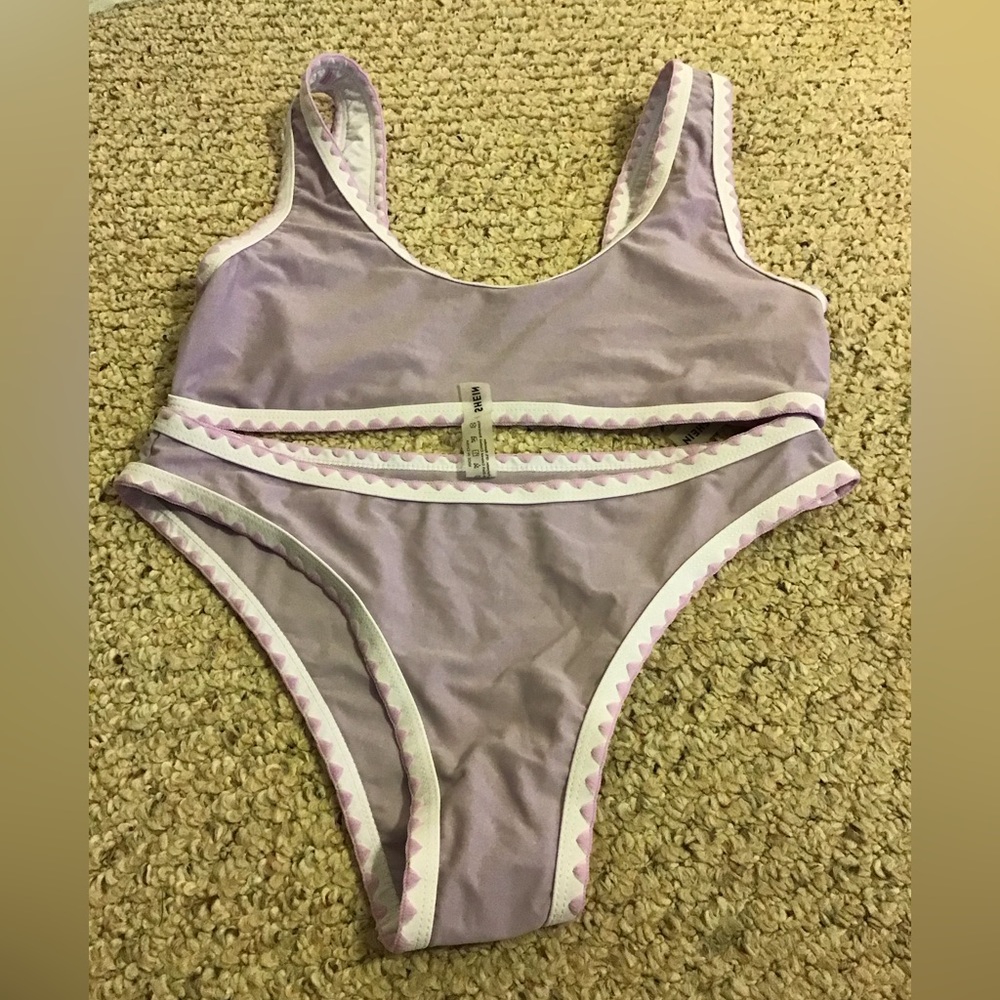 SHEIN 2 PC BATHING SUIT NWOT SZ XL LAVENDER